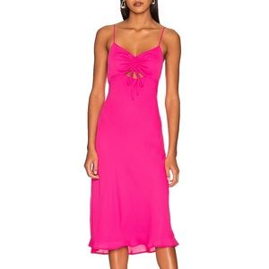 Krisa / Revolve Cutout Cami Midi Dress Rosa